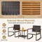 Costway 3 PCS Patio Rattan Rocking Chair Bistro Set Armrest Cushion Table with Storage Shelf Navy/Grey/Off White